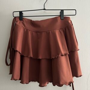 Women's Rust Tiered Ruffle Skirt